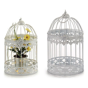 Cage Blanc Métal Forge Blanche (19 x 30 x 19 cm)