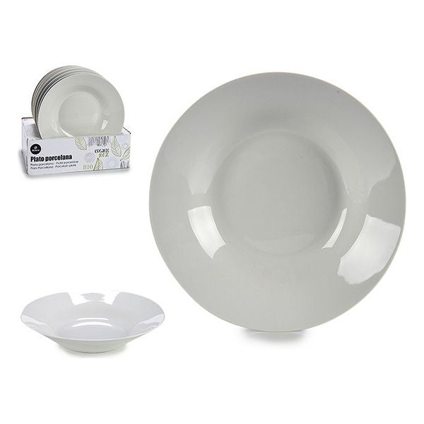 Assiette creuse Blanc Porcelaine (Ø 20,6 cm)