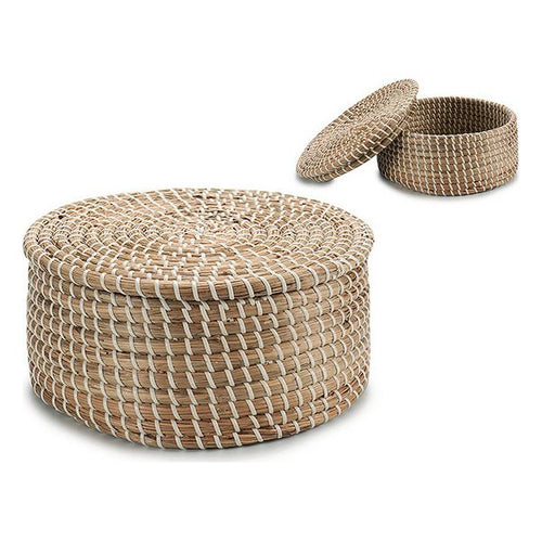 Boîte de rangement Blanc Tressée (26,4 x 10,5 x 26,4 cm)