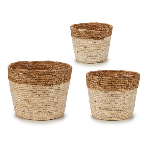 Cache-pot Marron paille (3 pcs)