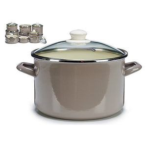 Casserole avec couvercle en verre Gris (33,6 x 21,5 x 25,8 cm)