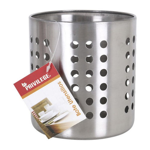 Pot pour ustensiles de cuisine Privilege Acier inoxydable Rond (12 X 12 x 13 cm)