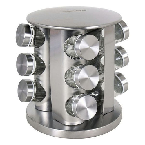 Étagère d'épices en acier inoxydable Quttin (12 pcs) (19 x 19 x 22 cm)