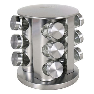 Étagère d'épices en acier inoxydable Quttin (12 pcs) (19 x 19 x 22 cm)