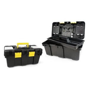 Boîte à outils avec compartiments Bricotech Messina Noir Jaune (50 X 25 x 25 cm)