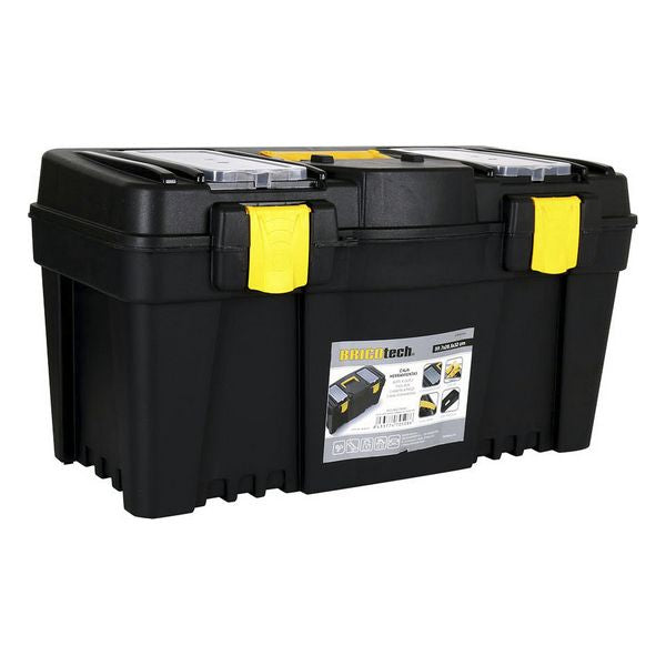 Boîte à outils avec compartiments Bricotech Noir Jaune (59,7 x 28,5 x 32 cm)