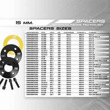 Charger l&#39;image dans la galerie, Ensemble de séparateurs OMP 5x108 60,1 M12 x 1,5 + M14 x 1,5 15 mm