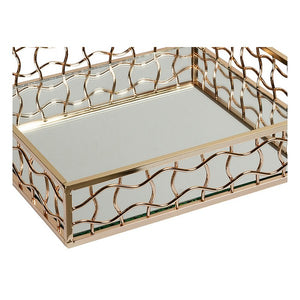 Plateau Gold Verre Laiton (30 x 30 x 6 cm)