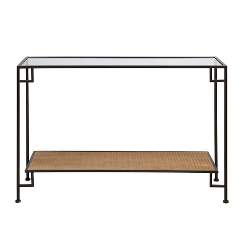 Console Industrial cristal Fer peint (120 x 40 x 80 cm)