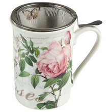 Charger l&#39;image dans la galerie, Tasse avec filtre pour infusions Fleurs Roses