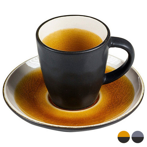 Tasse avec sous-tasse Grès (8 X 6 x 6 cm)