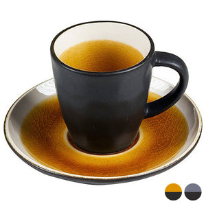 Tasse avec sous-tasse Grès (8 X 6 x 6 cm)