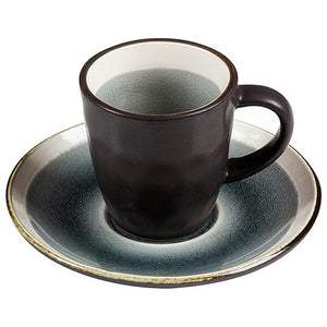Tasse avec sous-tasse Grès (8 X 6 x 6 cm)