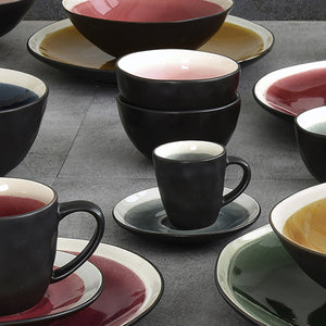 Tasse avec sous-tasse Grès (8 X 6 x 6 cm)