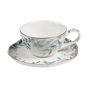 Tasse avec sous-tasse Amazonia Porcelaine (12 X 9 x 5 cm)