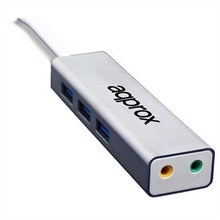 Charger l&#39;image dans la galerie, Carte Son Externe approx! APPUSB51HUB USB 3.0 3.5 mm Gris