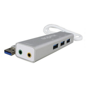 Carte Son Externe approx! APPUSB51HUB USB 3.0 3.5 mm Gris