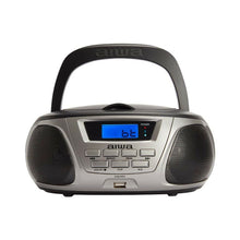 Charger l&#39;image dans la galerie, Radio CD Aiwa BBTU300BK    5W Argenté Noir