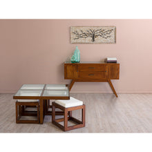 Charger l&#39;image dans la galerie, Table basse avec 4 tabourets - Collection Serious Line by Craftenwood