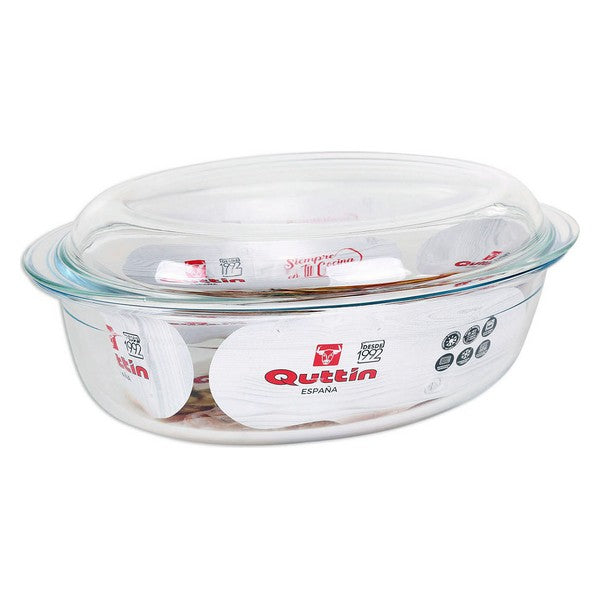 Casserole avec Couvercle en Verre Quttin 3,3 + 1,1 L Verre