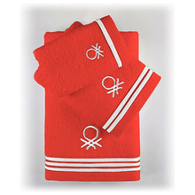 Charger l&#39;image dans la galerie, Ensemble de serviettes de toilette Benetton Rainbow Rouge (3 pcs)