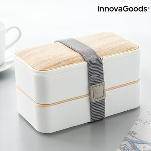 Panier-repas deux compartiments hermétique avec couverts Bentower InnovaGoods