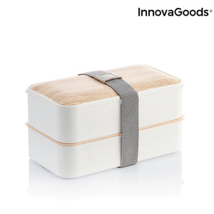 Panier-repas deux compartiments hermétique avec couverts Bentower InnovaGoods