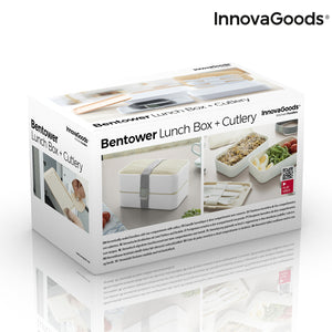 Panier-repas deux compartiments hermétique avec couverts Bentower InnovaGoods