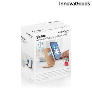 Chargeur sans Fil Effet Bois avec Support Qistan InnovaGoods