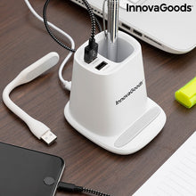 Charger l&#39;image dans la galerie, Chargeur Sans Fil avec Support- Organisateur et Lampe LED USB 5 en 1 DesKing InnovaGoods