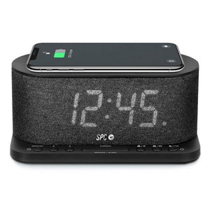 Radio-réveil avec Chargeur sans fil SPC 4582N 4,3" LED USB Noir