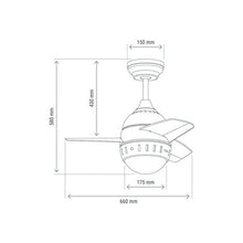 Charger l&#39;image dans la galerie, Ventilateur de Plafond avec Lumière Techbrey Modern 40W A+ 7W 490 Lm (Blanc froid 4000K - 4500K)