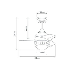 Ventilateur de Plafond avec Lumière Techbrey Modern 40W A+ 7W 490 Lm (Blanc froid 4000K - 4500K)