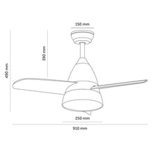 Charger l&#39;image dans la galerie, Ventilateur de Plafond avec Lumière Techbrey Industrial 55W 15W A++ 1500 Lm (Réglable)