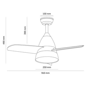 Ventilateur de Plafond avec Lumière Techbrey Industrial 55W 15W A++ 1500 Lm (Réglable)