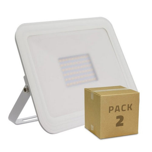 Projecteur Ledkia Slim Cristal Blanc A+ 50 W 5000 Lm (Blanc chaud 3000K) (2 uds)
