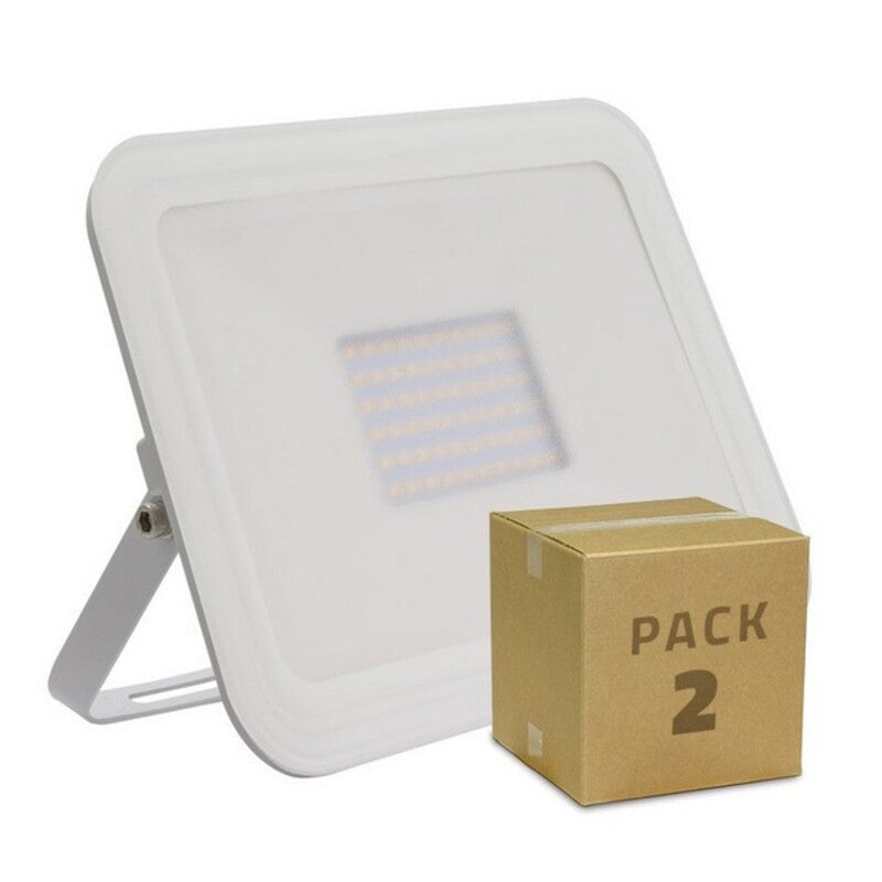 Projecteur Ledkia Slim Cristal Blanc A+ 50 W 5000 Lm (Blanc chaud 3000K) (2 uds)