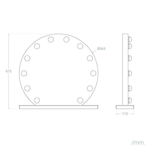 Miroir LED Ledkia Aguadilla 12W 400 Lm (475xØ365x113 mm)