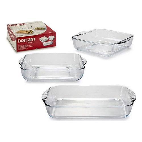 Ensemble de plats de cuisson au four Transparent 3 (3 Pièces) (29,5 x 14,5 x 43 cm)