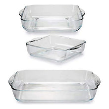 Charger l&#39;image dans la galerie, Ensemble de plats de cuisson au four Transparent 3 (3 Pièces) (29,5 x 14,5 x 43 cm)