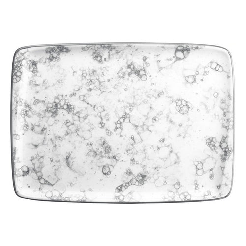 Plateau Moove Porcelaine Rectangulaire Blanc/Noir (35,7 x 25,6 x 2,2 cm)