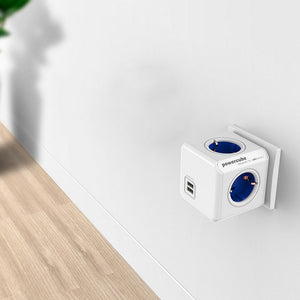 Bloc Cube Prises Power Cube Allocacoc USB Blanc