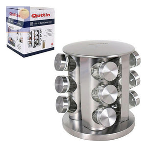 Étagère d'épices en acier inoxydable Quttin (12 pcs) (19 x 19 x 22 cm)
