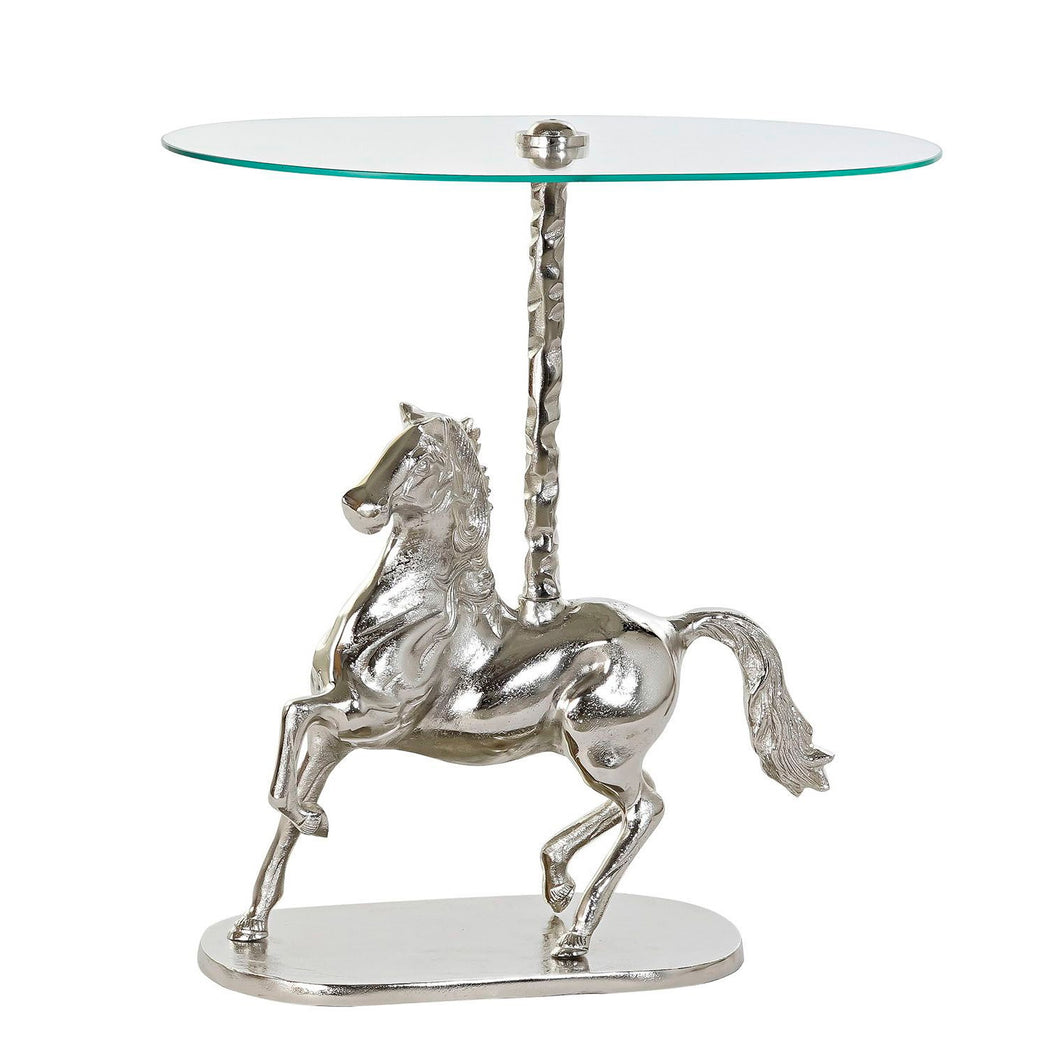 Table d'appoint DKD Home Decor Aluminium Verre Cheval (54 x 39 x 57 cm)