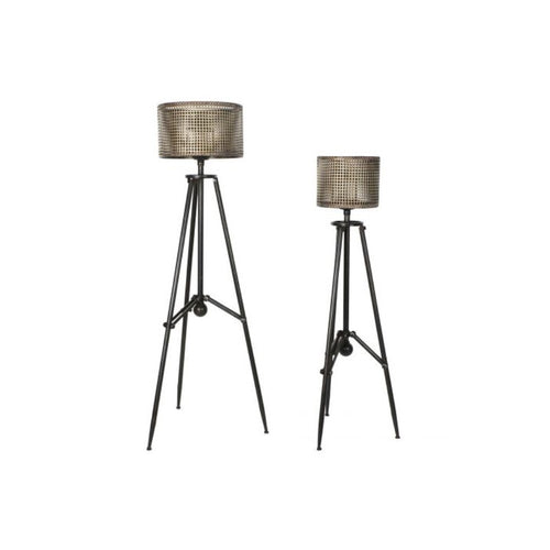 Bougeoir DKD Home Decor Noir Métal (2 pcs)