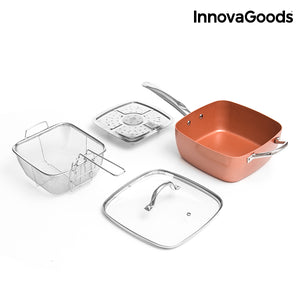 Ensemble de Poêle Multifonctions 5 en 1 Copper InnovaGoods (4 Pièces)