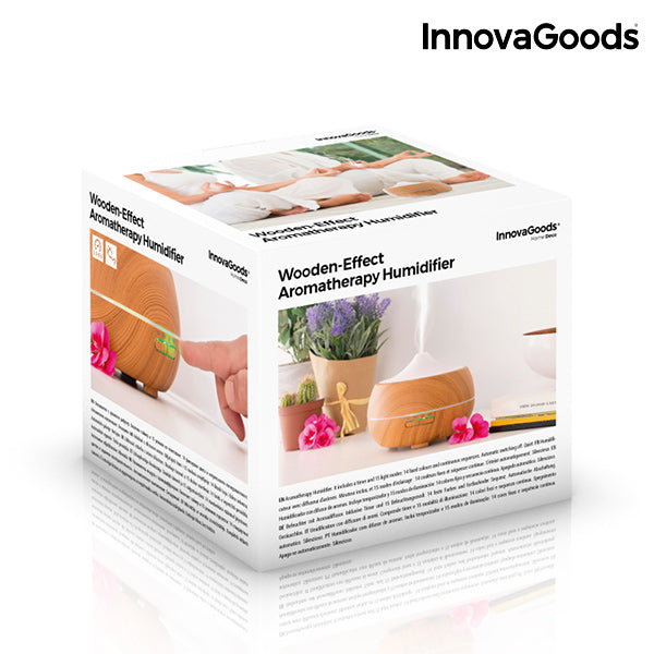 Humidificateur Diffuseur d'Arômes LED Wooden-Effect InnovaGoods