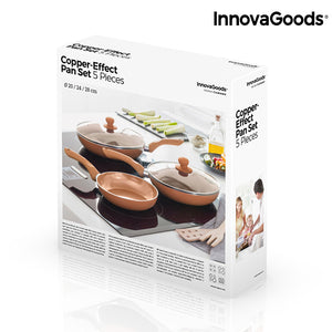 Ensemble de Poêles Copper-Effect InnovaGoods (5 Pièces)